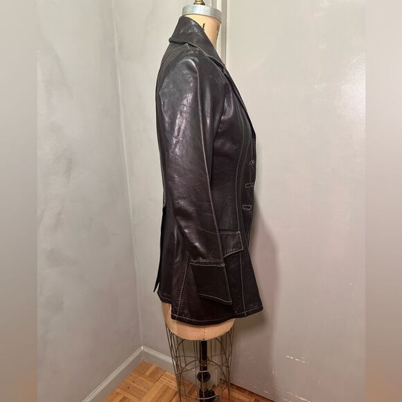 Vintage brown leather jacket - Picture 5 of 7